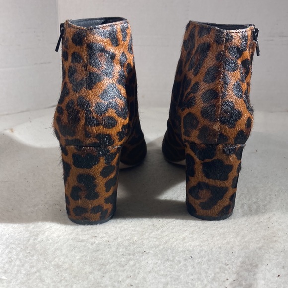 Loeffler Randall Leopard Print Pony Hair Chunky Heel Ankle Boots - Picture 4 of 7